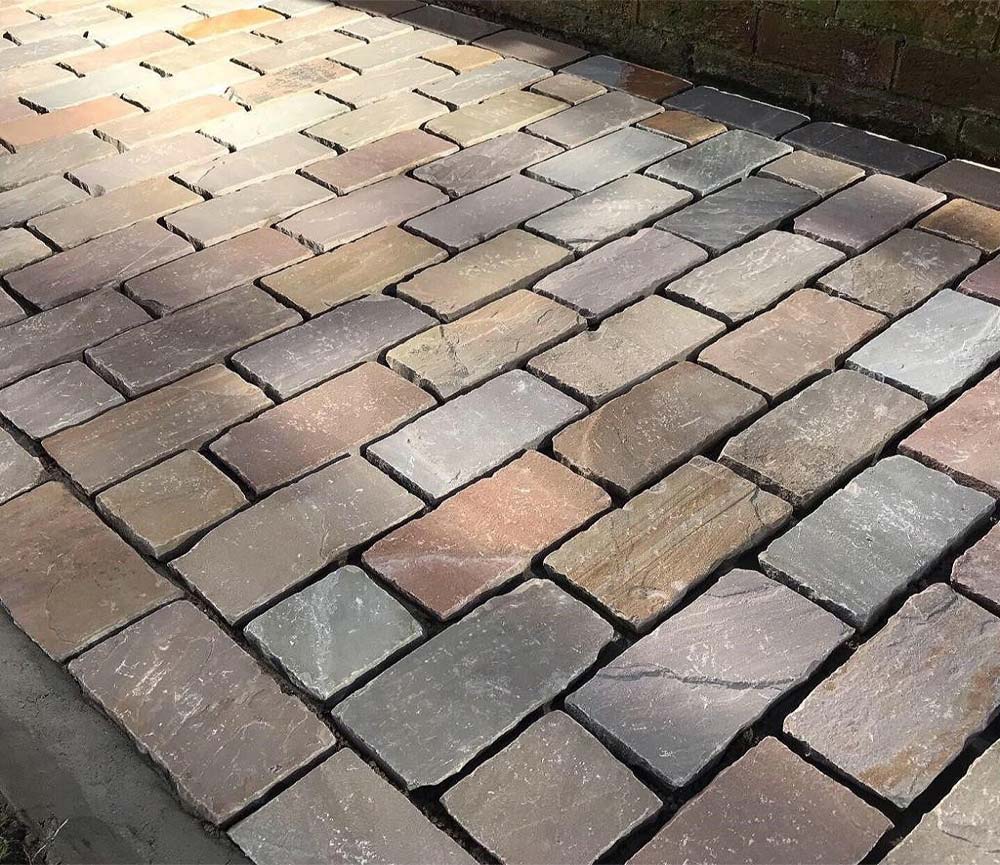Raj Green Cobble Stone Pavers