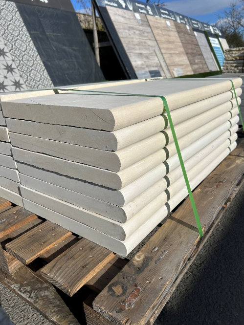 Fossil Mint Sawn Smooth bullnose - Preview